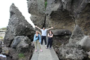 Guests enjoying the geological wonders of Shimoda